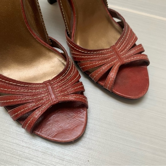 Carlos by  Carlos Santana High Heels Open Toe Red/Orange Dusk 8.5 - Picture 9 of 12